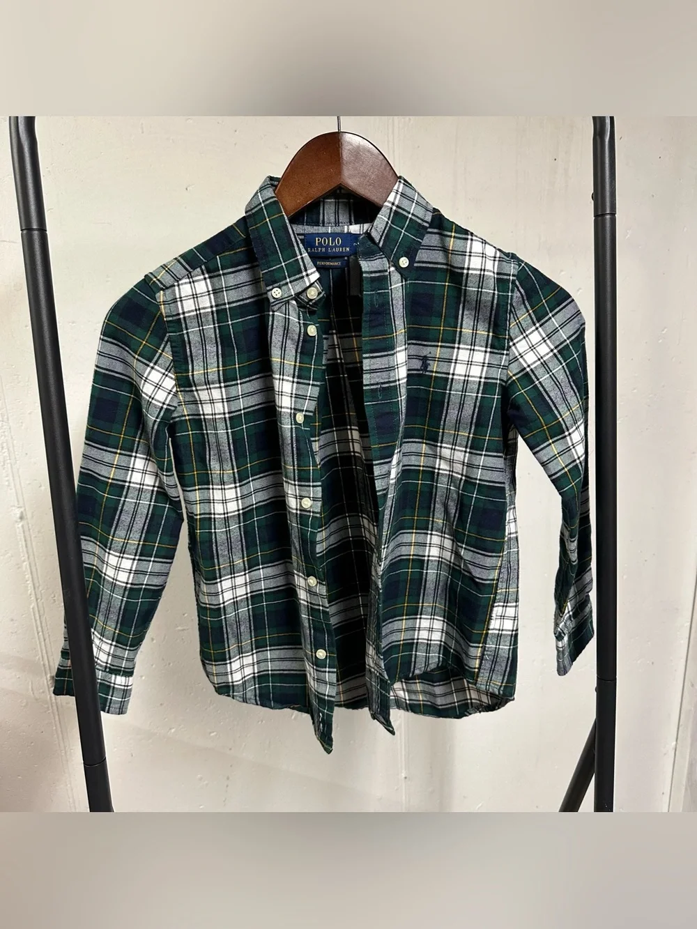 Ralph Lauren Green & White Plaid Button-Down Shirt 🪶